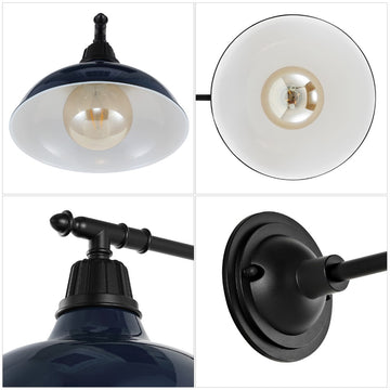 Wallace 12.25" Farmhouse Industrial Indoor/Outdoor Iron LED Victorian Arm Outdoor Sconce